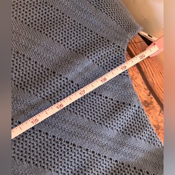 Ana A New Approach Blue Crocheted Blouse NWT Size Petite Medium - Picture 7 of 7